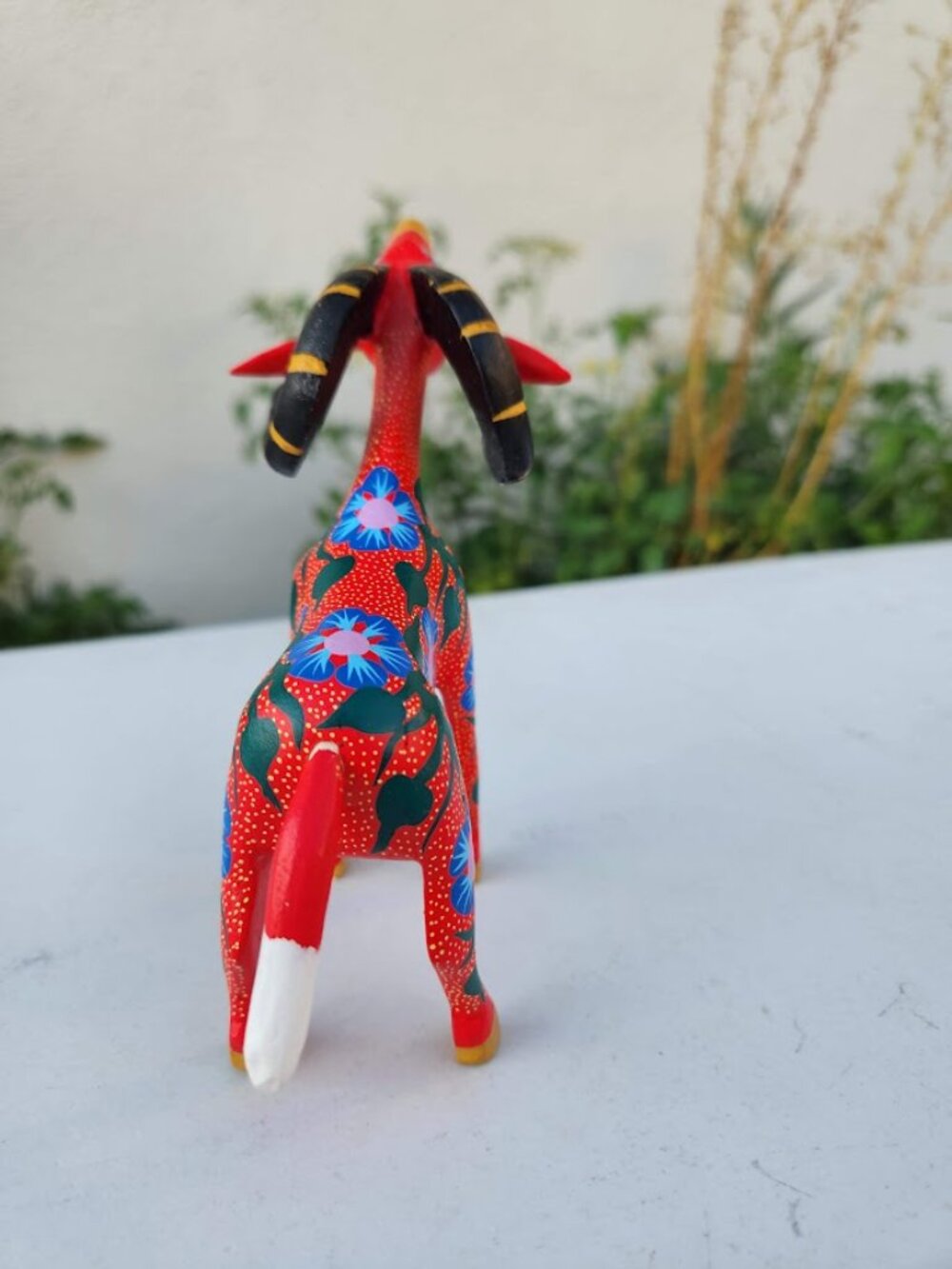 Authentic Oaxacan Alebrije Ram Wood Carving - Hand-Painted Mexican Folk Art 5.5" - Picture 4 of 11